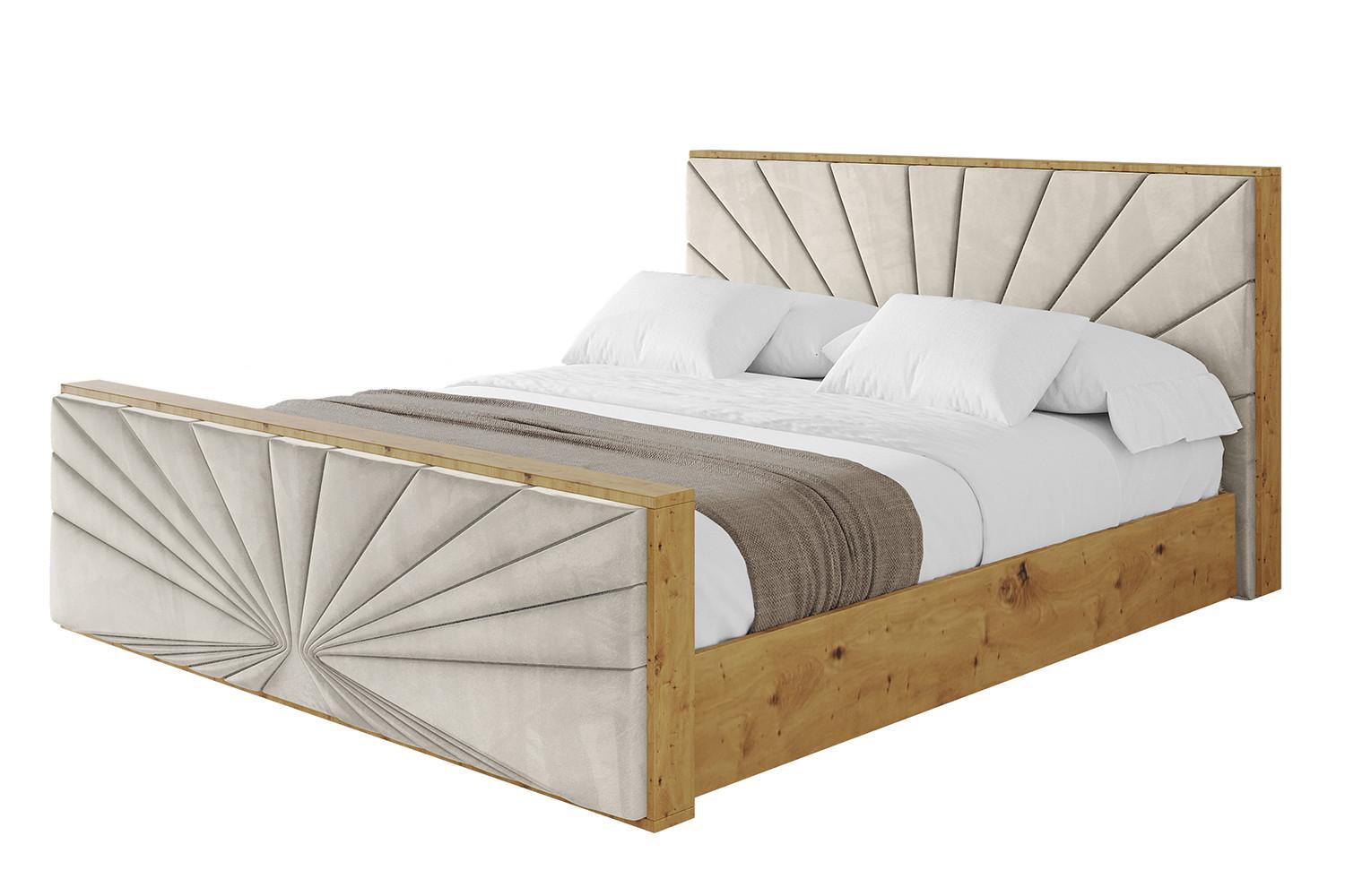 POLSTERBETT mit Bettkasten, Fußteil und Lattenrost, Boxbett mit Matratze H3/H4 - ENZO6-Z 160x200 Beige - Beige, Holzwerkstoff/Textil (160/200cm) - ALTDECOR