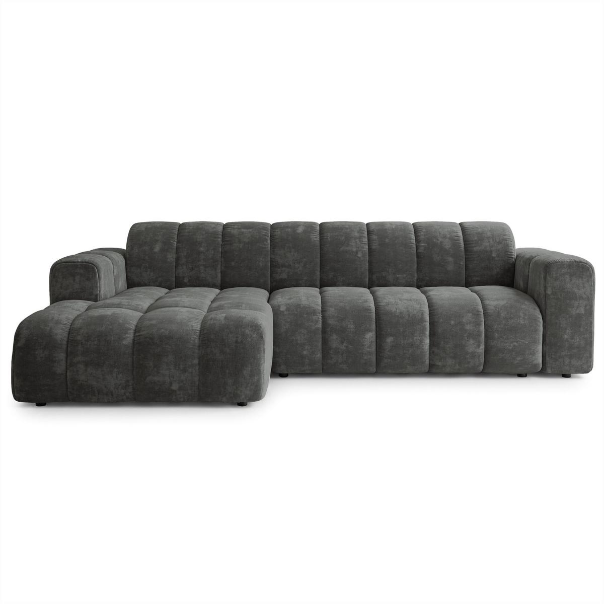 ECKSOFA SETIA LM L-S Grau Chenille - Grau, Holzwerkstoff (304/165cm) - MASSENO