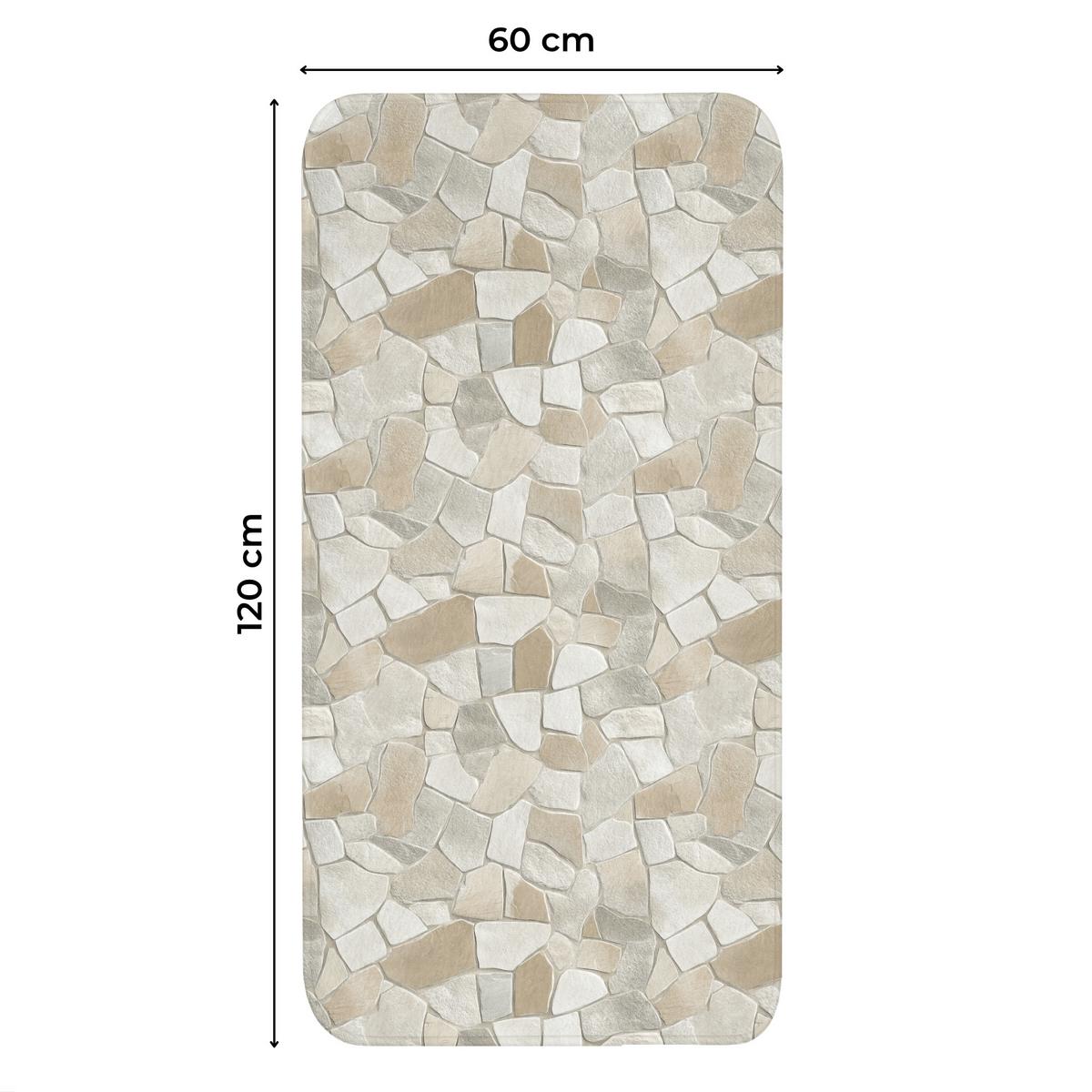 WC-VORLEGER Mosaik - Steine - Beige Toilettenvorleger 60x120 cm - Beige, Textil (60/1cm) - OnlyWow