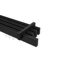 GARDINENSTANGE INNENLAUF Smartline Lox 180 cm, 4-läufig, 14x35 mm Schwarz - Schwarz, Metall (180cm) - INTERDECO