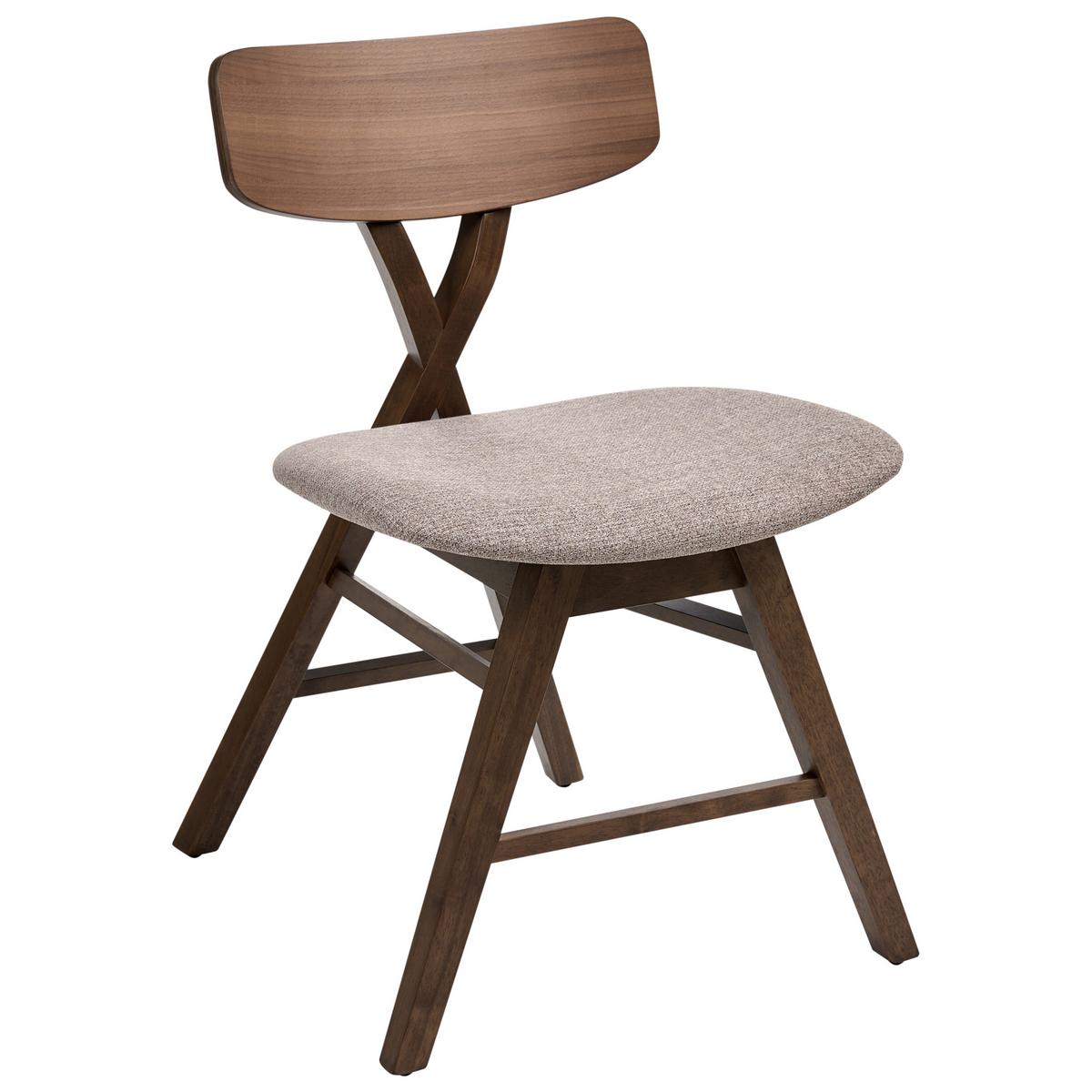 ESSZIMMERSTUHL 2er-Set Holz Braun/Taupe Leland - Taupe, Holz (52/78/57cm) - Beliani