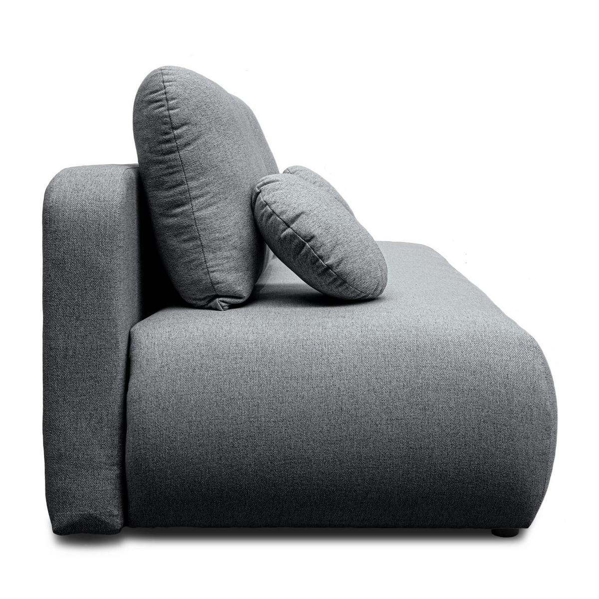 SCHLAFSOFA CLAIRE, zweisitzig, mit Schlaffunktion, Neve 90 - Grau, Textil (208/90/95cm) - Lookway