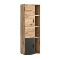 MIDISCHRANK Eiche, grau matt 48 x 144 cm, Bad Hängeschrank mit Soft-Close - Eichefarben/Grau, Holzwerkstoff/Kunststoff (48/144/35cm) - Inn.Furn