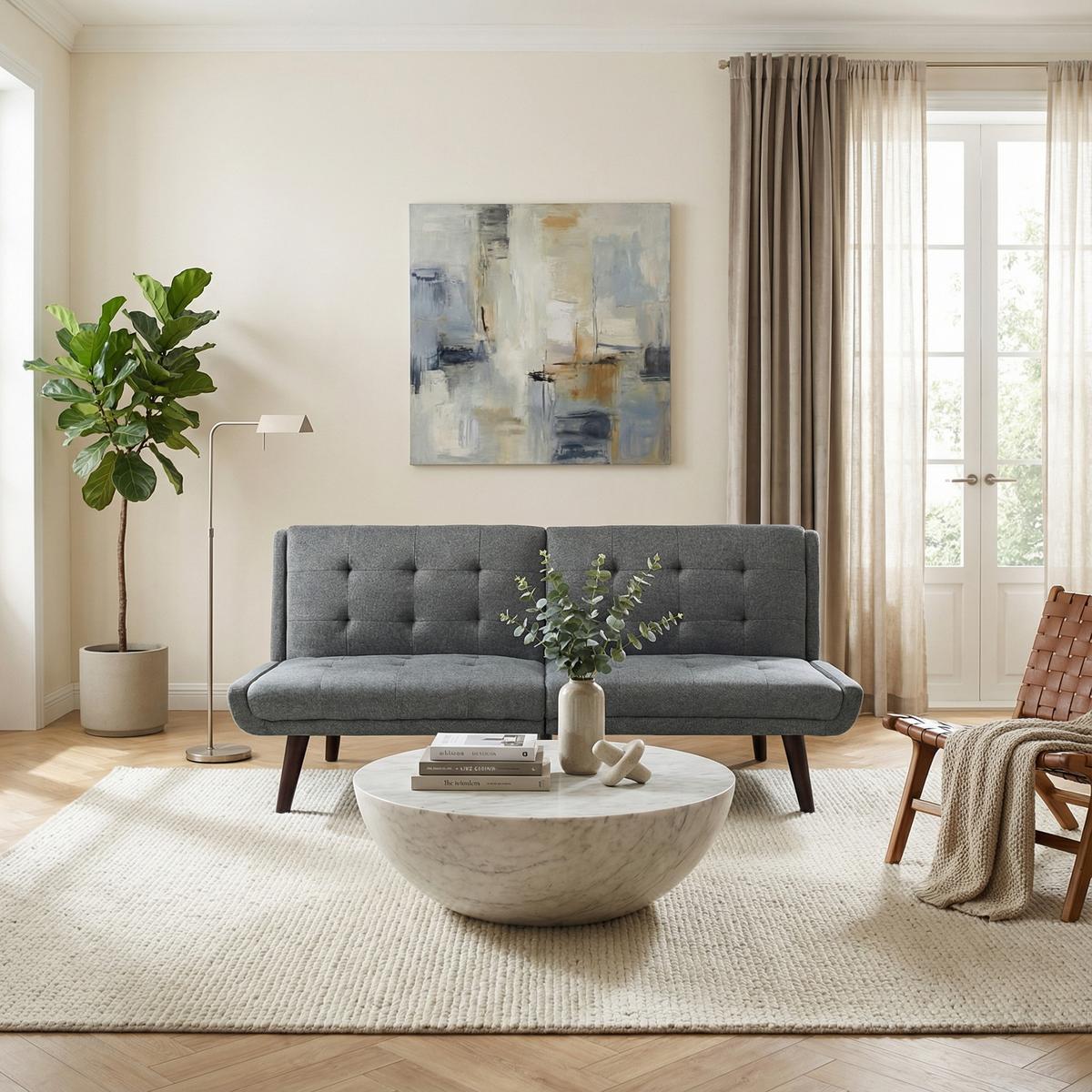 SCHLAFSOFA 157 cm breit mit Bettfunktion - Dunkelgrau, Textil (157/70/51cm) - Urban Meuble