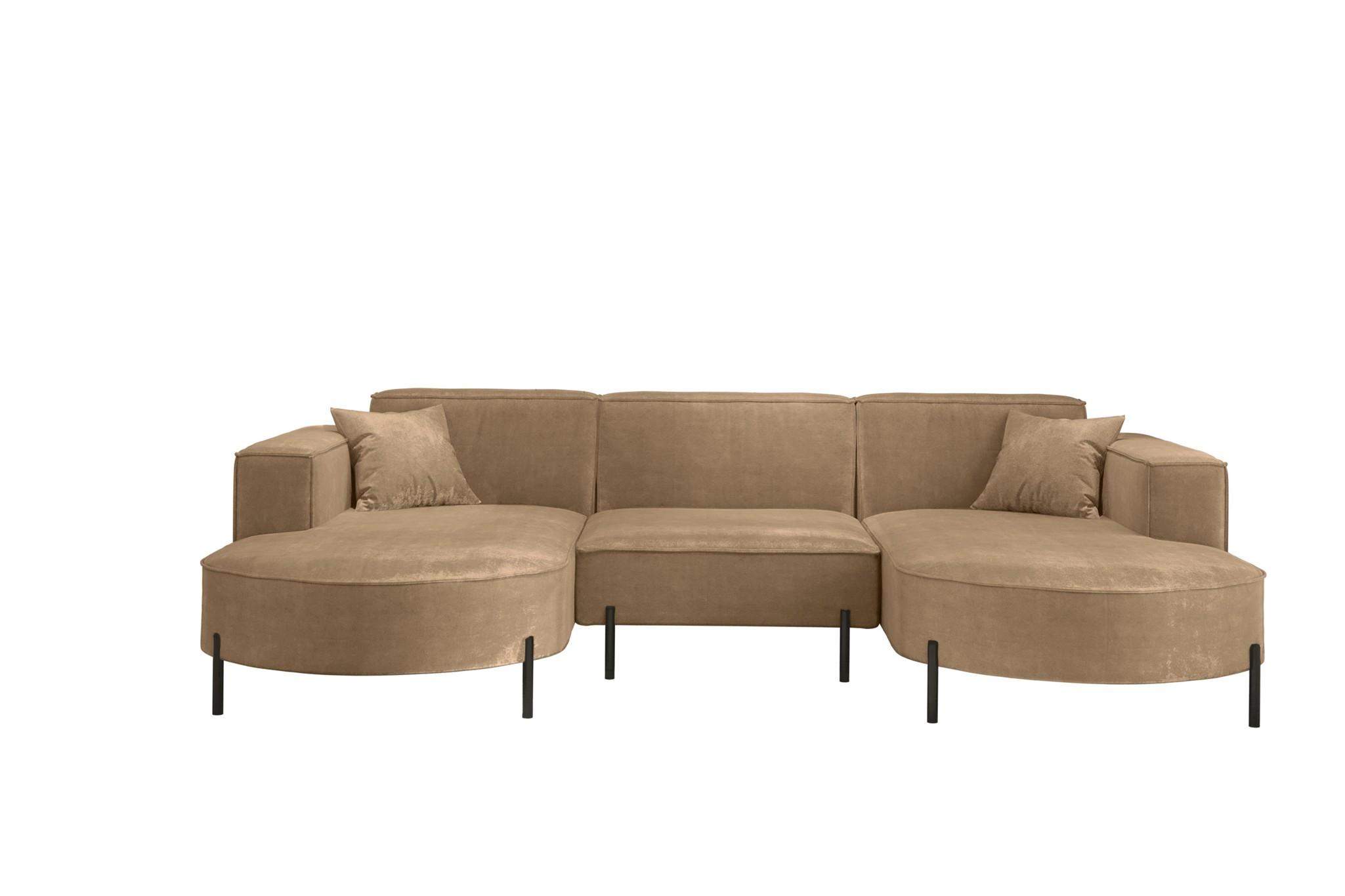 WOHNLANDSCHAFT Valencia - Braun, Holzwerkstoff/Textil (299/80/165cm) - Fun Möbel