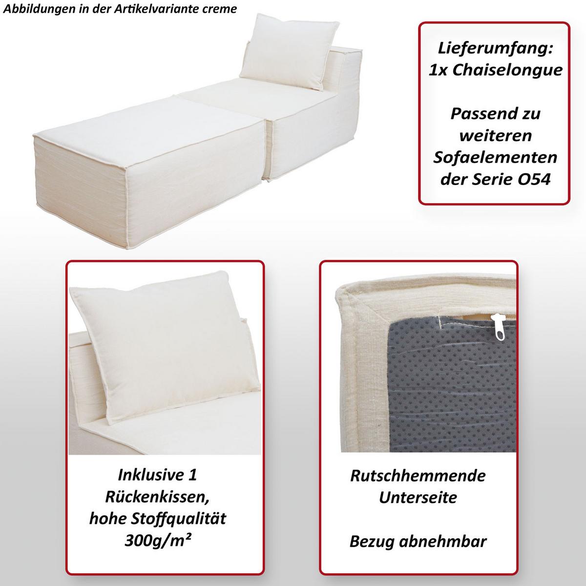 CHAISELONGUE Grau - Grau, Textil (75/63/194cm) - MCW