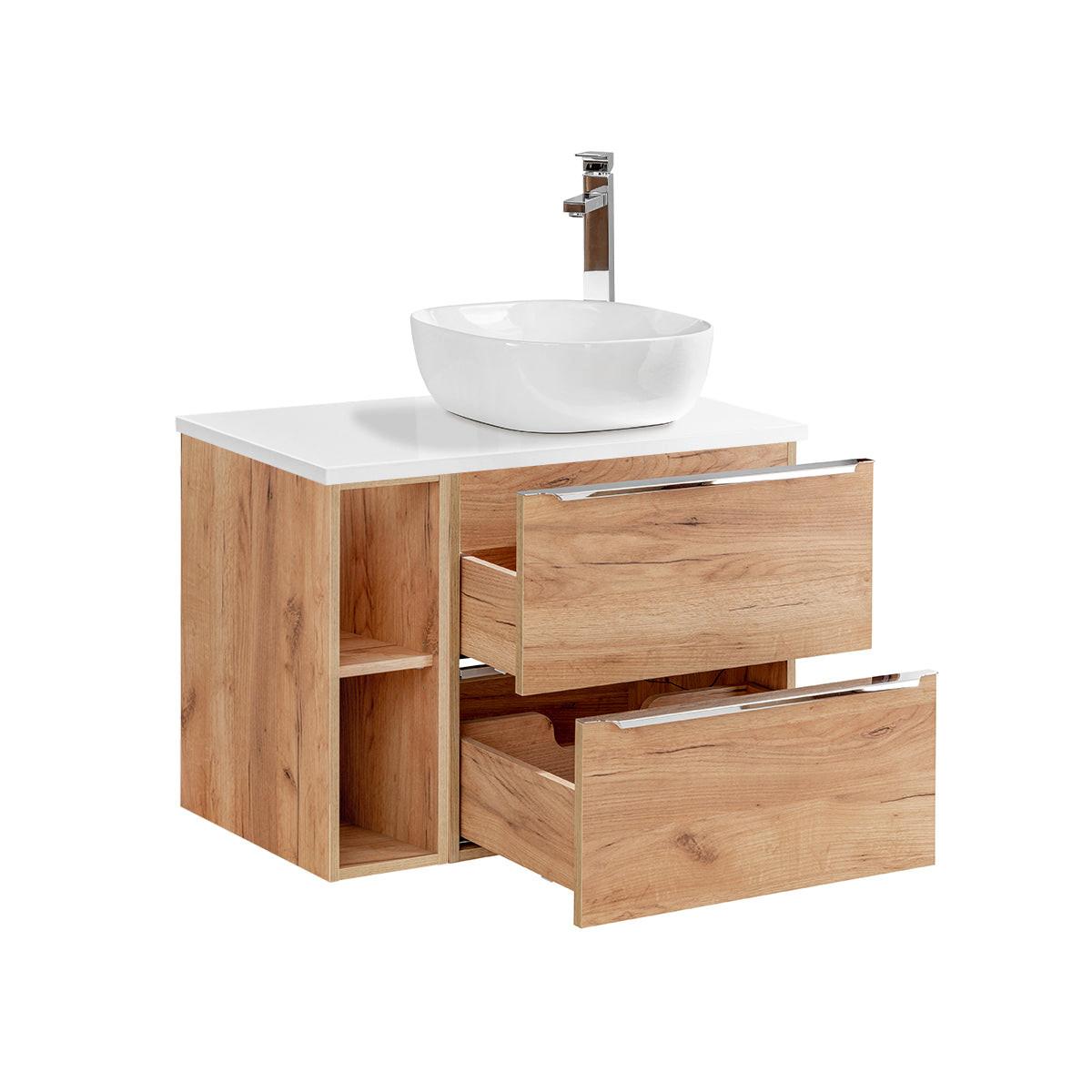 BADMÖBEL 80.4cm April 2er-Set Holz - Braun, Holzwerkstoff (80.4/59/46cm) - Petits-meubles
