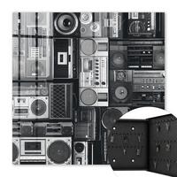 SCHLÜSSELBOX Schwarz 30x30 cm- Türöffnung nach rechts - Musikalische Nostalgie - Multicolor, Metall (30/30/5cm) - TULUP