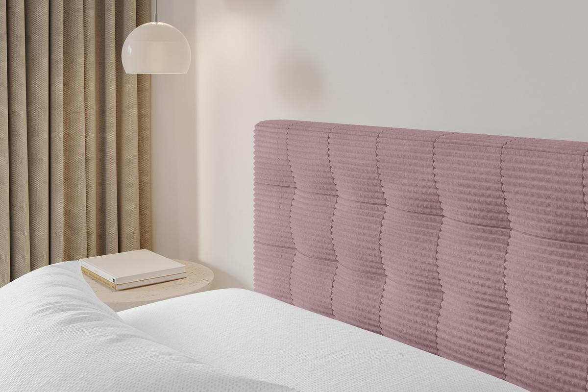 POLSTERBETT mit Bettkasten und Lattenrost, Bett mit Matratze H3/H4 - PARI 160x200 Rosa - Rosa, Holzwerkstoff/Textil (160/200cm) - ALTDECOR