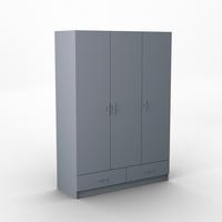 DREHTÜRENSCHRANK PINELLO 144/200/50 cm 3-türig Graphitfarben - Graphitfarben, Holzwerkstoff (144/200/50cm) - MASSENO