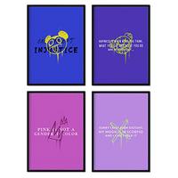 POSTER Set mit 4 Reflexion A4 Schwarzer Rahmen - Schwarz, Papier (29.7/3cm) - Nacnic
