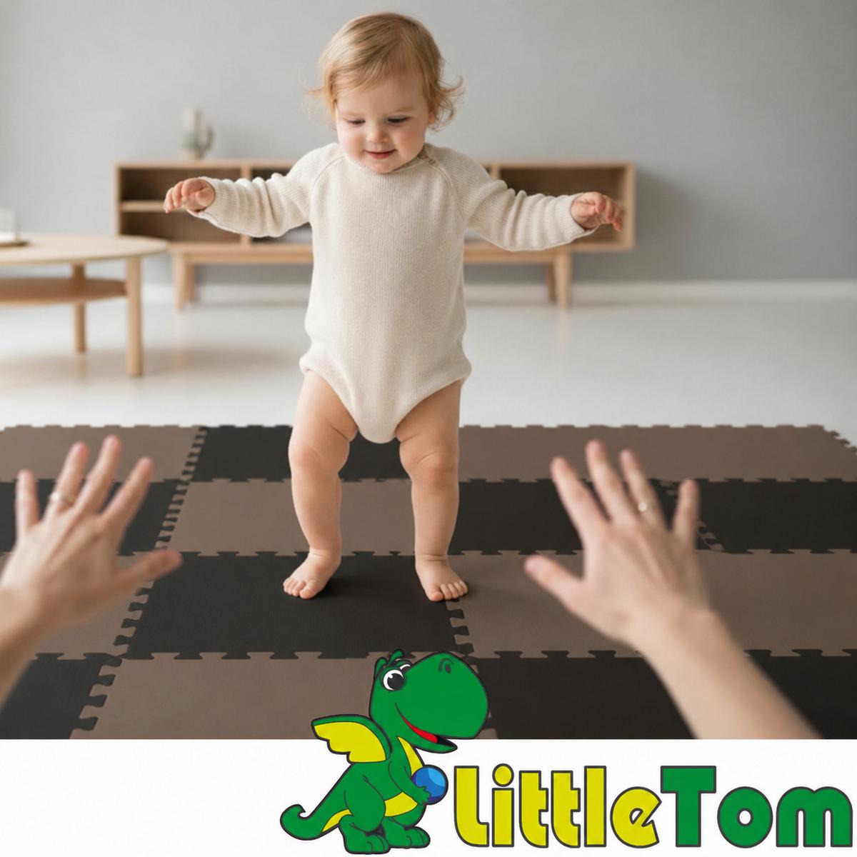 SPIELMATTE ab Null - 180/90 cm Puzzlematte Schwarz - Multicolor, Kunststoff (30/30cm) - Littletom