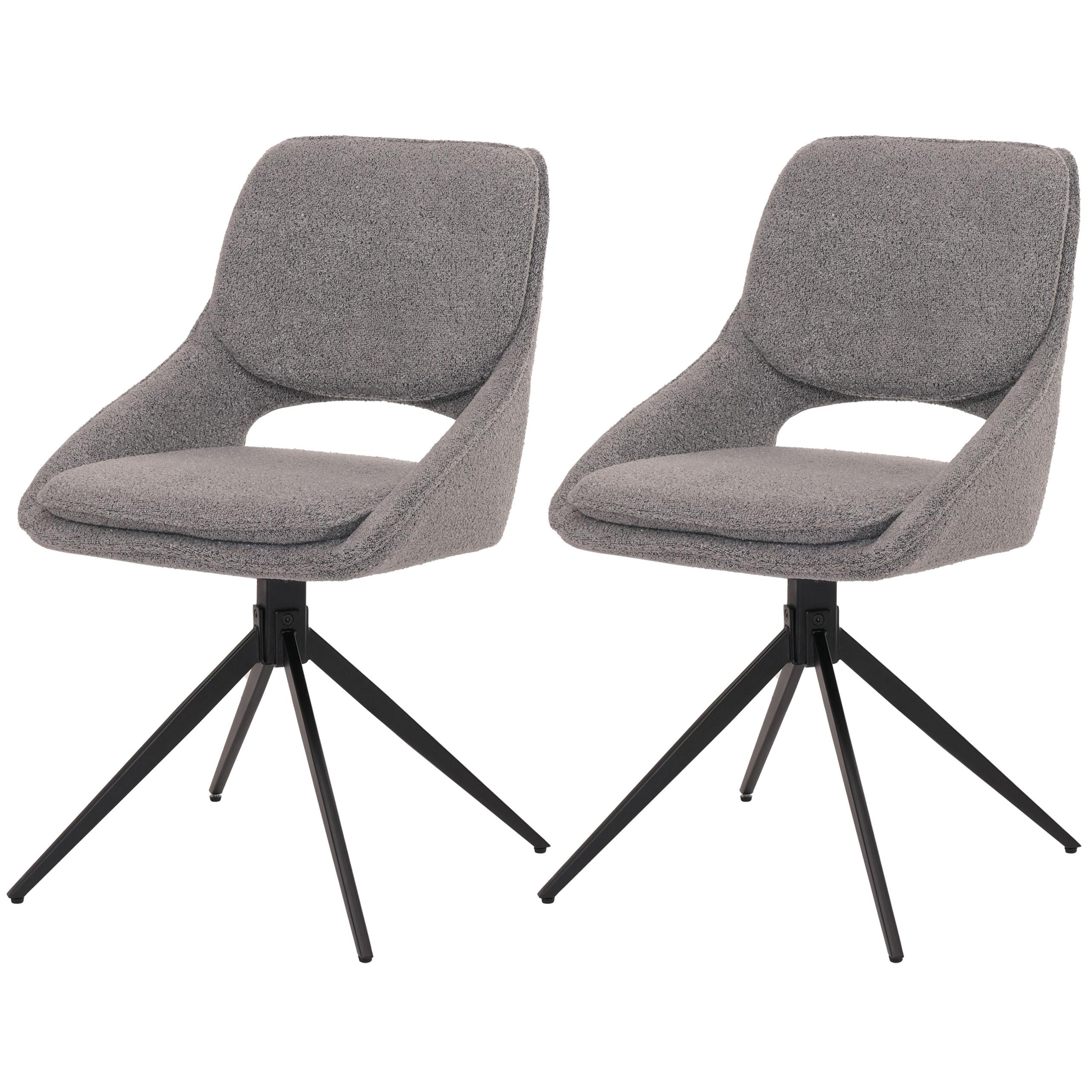 ESSZIMMERSTUHL Hellgrau 2er-Set - Hellgrau/Grau, Textil (55/87/55cm) - MCW