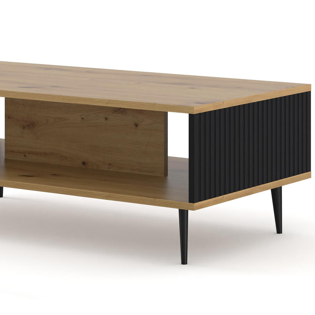 COUCHTISCH Philaé Holz und Schwarz - Schwarz, Holzwerkstoff (60/90/43cm) - Petits-meubles