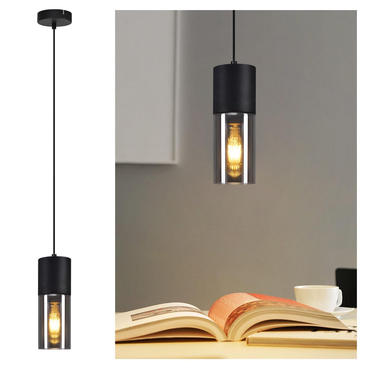 PENDELLEUCHTE Elmar 1-flammig 10/10/150 cm - Schwarz, Metall (10/10/150cm) - Nettlife