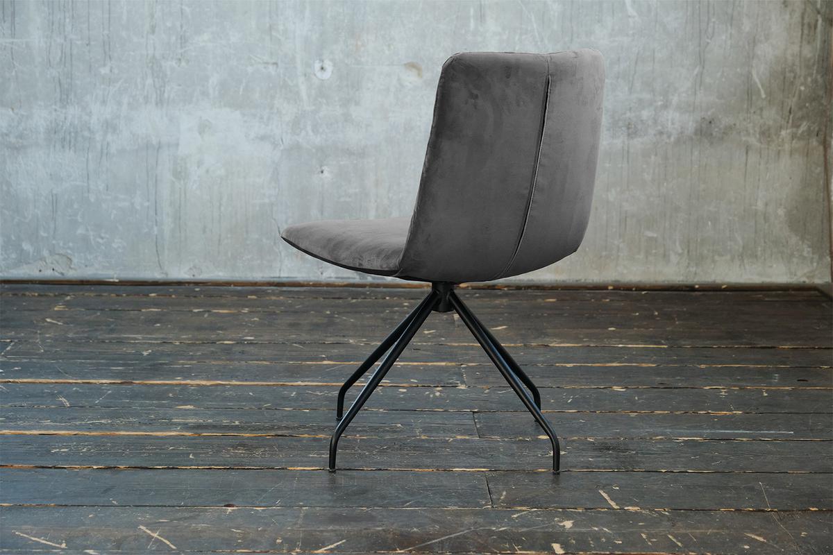 DREHSTUHL NEW CHARME Steingrau Velvet (1er-Set) - Grau, Textil (52/87/66cm) - KAWOLA