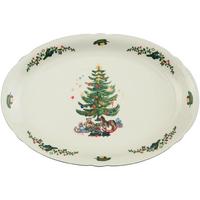 SERVIERPLATTE Marieluise Weihnachten weiß-grün 34,1 x 26,3 cm - Weiß/Grün, Keramik (26.3/3.5/34.1cm) - Seltmann Weiden