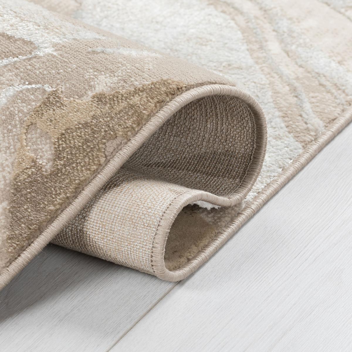TEPPICH OUSE, abstrakt, Beige, 80 x 150 cm - Beige, Textil (80/150cm) - KADIMA DESIGN