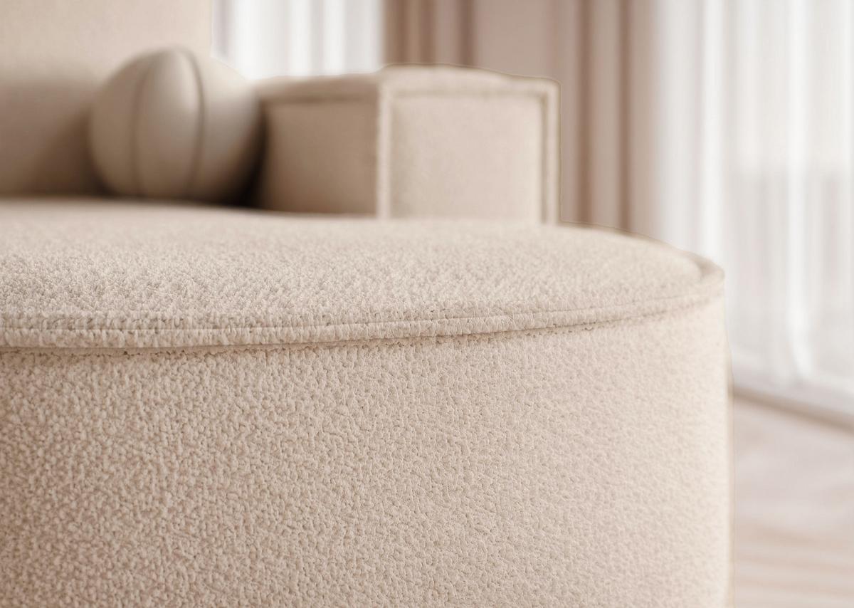 WOHNLANDSCHAFT U-Form mit Schlaffunktion, Beige - Sandfarben, Textil (316/88/157cm) - Idohome