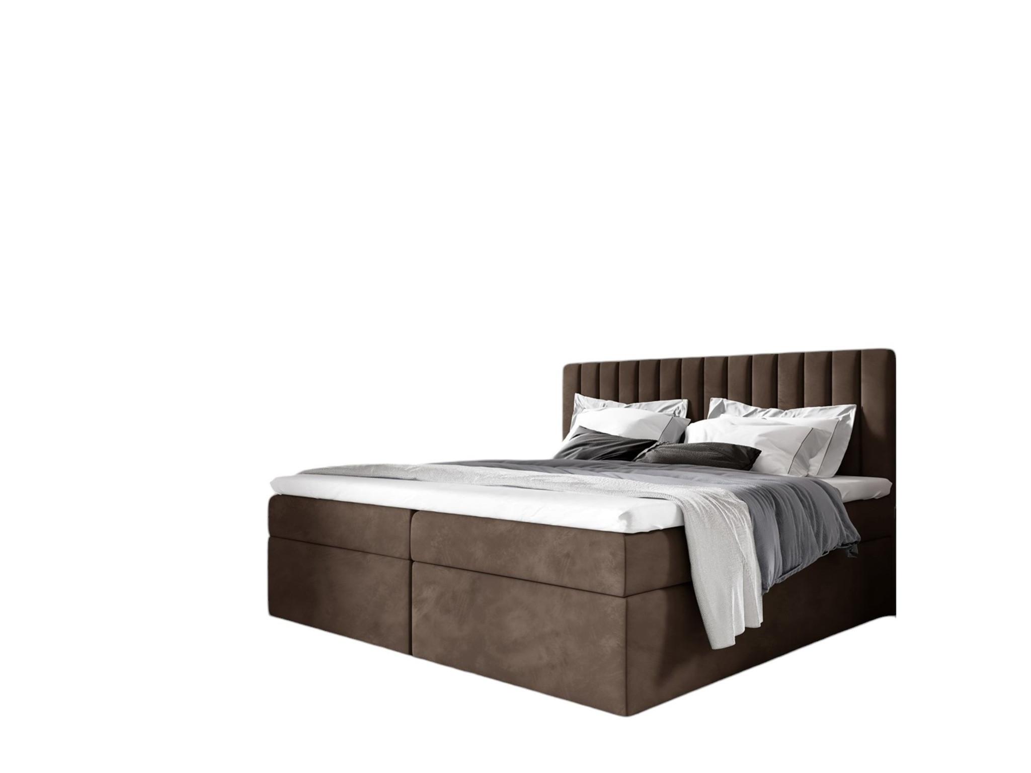 BOXBETT Linnea - Braun, Holzwerkstoff/Textil (180/200cm) - Fun Möbel