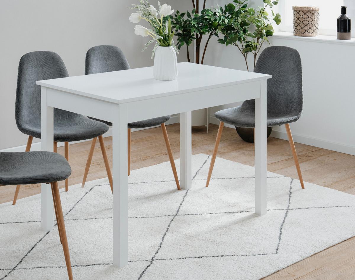 ESSTISCH weiß 110 x 67 cm, Küchentisch in modernem Design - Weiß, Holzwerkstoff/Kunststoff (67/90/76cm) - Furn.Design