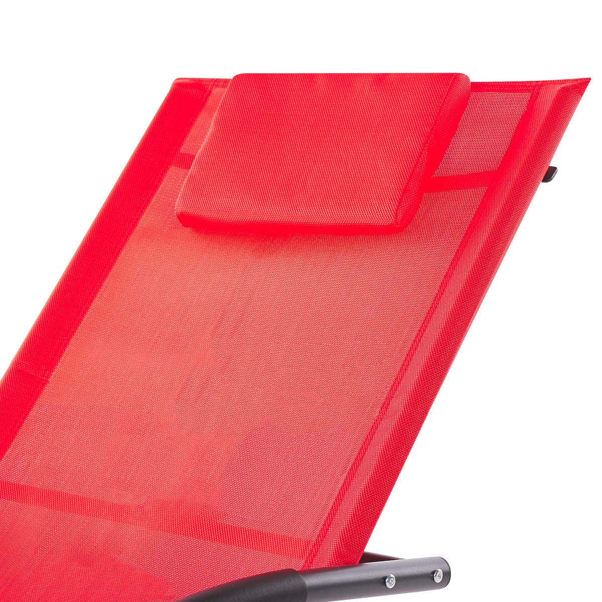 GARTENLIEGE Schaukelfunktion Rot Carano II - Rot, Metall (60/90/155cm) - Beliani