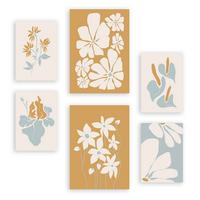 POSTER Set Mit 6 Blumenrahmen 2 In Blume Zusammenfassung Ästhetische Dekorative Gemälde Für Ihr Wohnzimmer, Schlafzimmer, Zuhause A3 & A4 Rahmenlos - Klar, Papier (29/3cm) - Nacnic