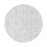 TEPPICH Hochflor EISACK in Creme, geometrisch, Ø 160 cm - Beige, Textil (160/160cm) - KADIMA DESIGN