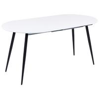 ESSTISCH weiß/schwarz 120/160/80 cm ausziehbar Staverton - Schwarz/Weiß, Holzwerkstoff (120/80/76cm) - Beliani