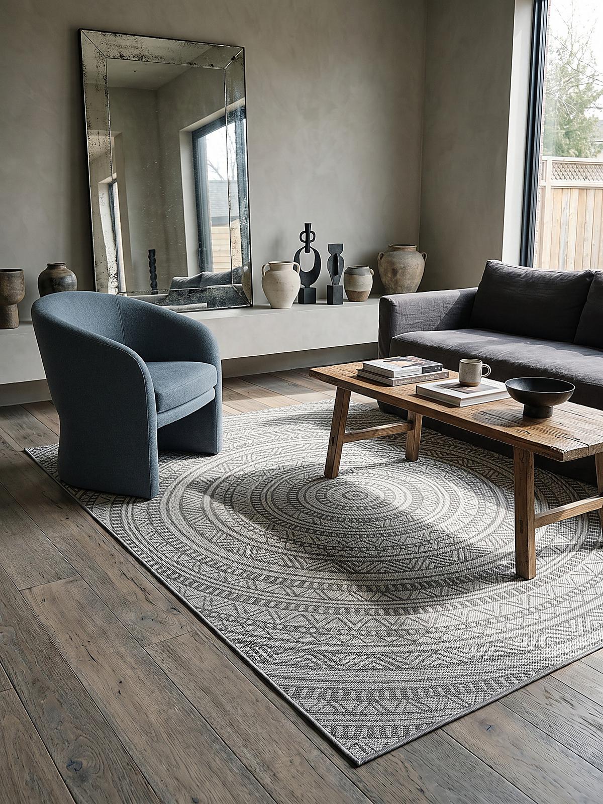 FLACHWEBTEPPICH Orientalisch BORNO Polypropylen Anthrazit 140 x 200 cm - Anthrazit, Textil (140/200cm) - KADIMA DESIGN