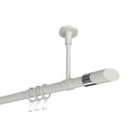 GARDINENSTANGE Sonette Verano 120 cm, 1-läufig, 20 mm Ø Weiß - Chromfarben/Weiß, Metall (120cm) - INTERDECO