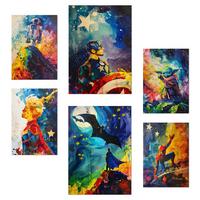 POSTER Set Mit 6 Superhelden A3 & A4 Rahmenlos - Klar, Papier (29/3cm) - Nacnic