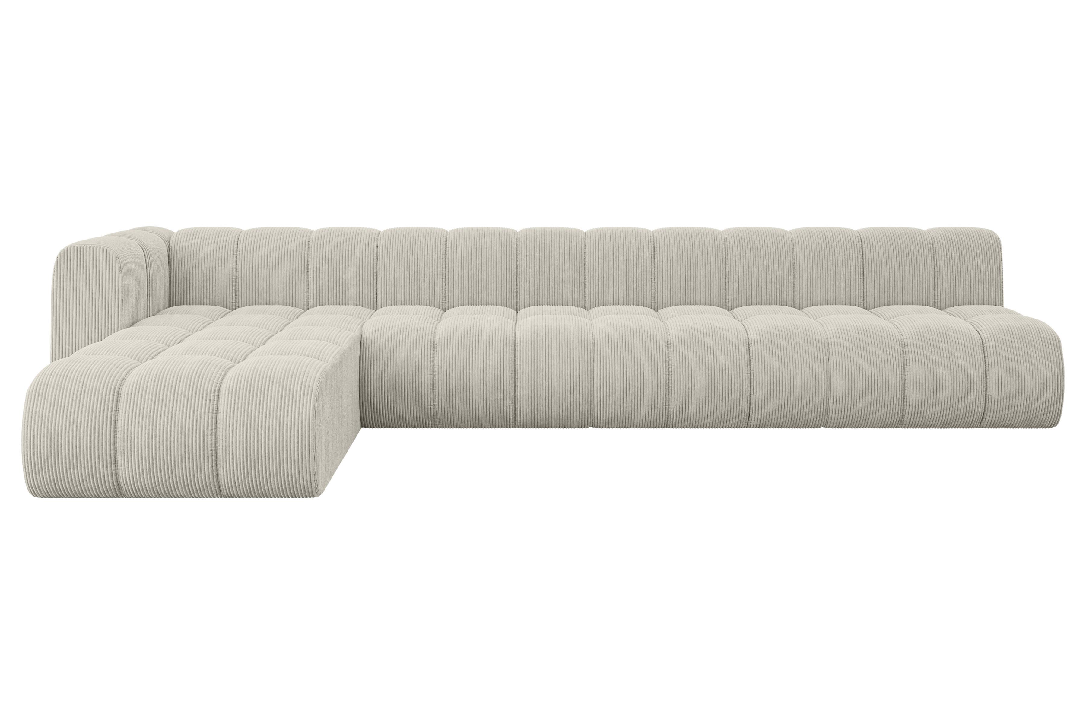 ECKSOFA modulares Sofa Darnel-L3 - 387x177x70 cm Creme - Hellgrau/Creme, Holzwerkstoff/Textil (387/177cm) - ALTDECOR