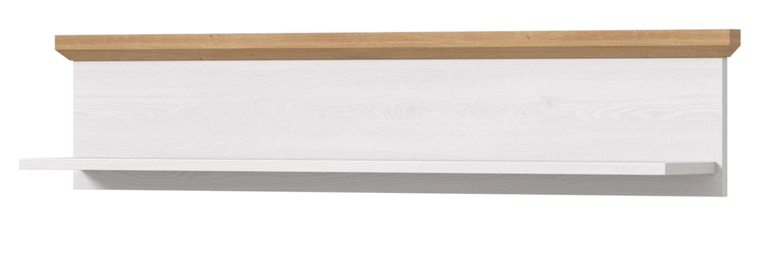 WANDBOARD Lärche weiß, Eiche Artisan 110 cm, Wandregal im Landhaus-Stil - Eiche Artisan/Weiß, Holzwerkstoff/Metall (110/23/18cm) - Inn.Furn