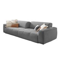 SOFA MIT SITZTIEFENVERSTELLUNG PALACE Grau Cord Relaxfunktion - Graphitfarben/Grau, Textil (298/74/120cm) - KAWOLA