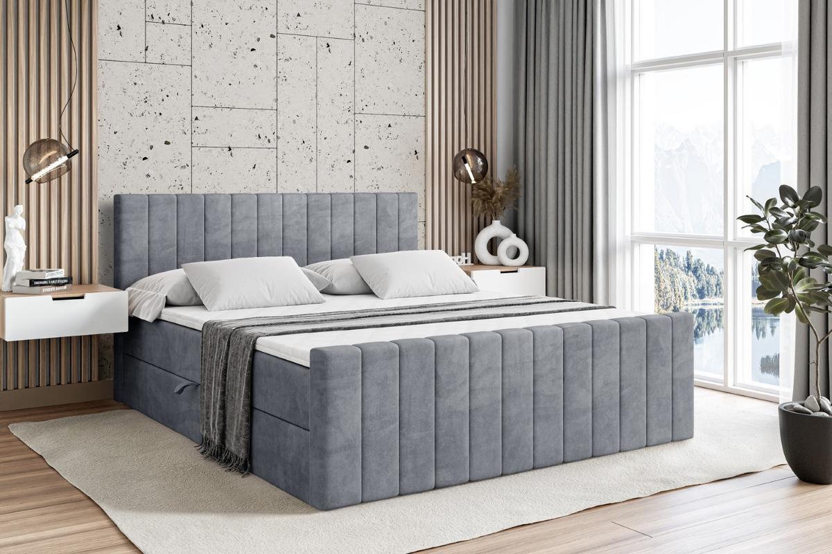 BOXBETT EDITA-Z - 140x200 cm - H3 - Grau - Grau, Holzwerkstoff (140/200cm) - ALTDECOR