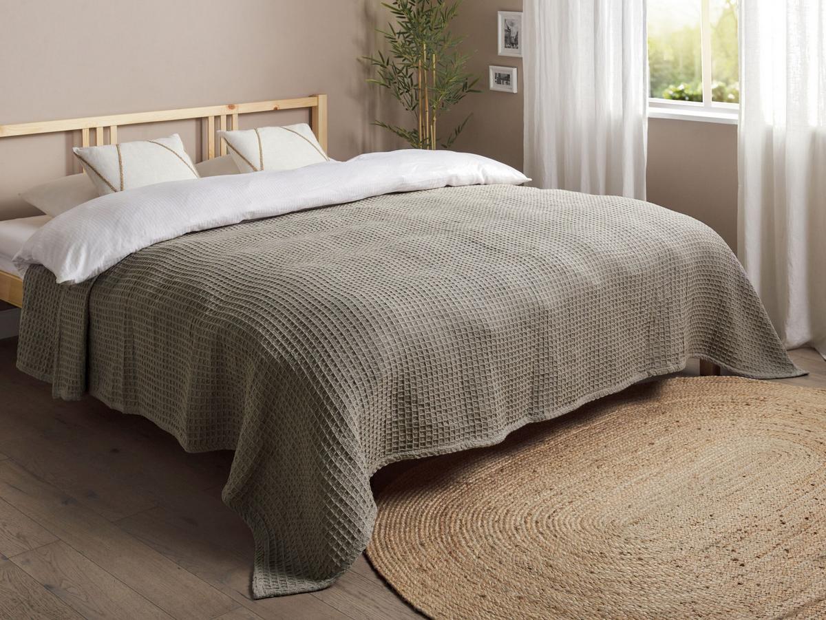 DECKE Beige 220 x 240 cm Chagyl - Ecru, Textil (220/240cm) - Beliani