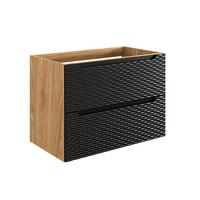 WASCHTISCHUNTERSCHRANK 80cm Elora Schwarz und Holz - Schwarz, Holzwerkstoff (80/57/46cm) - Petits-meubles
