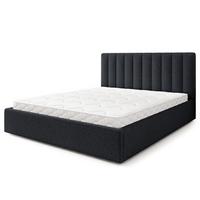 POLSTERBETT DEMERA Q 180x200 cm mit Bettkästen - Schwarz - Schwarz, Holz (180/200cm) - MASSENO