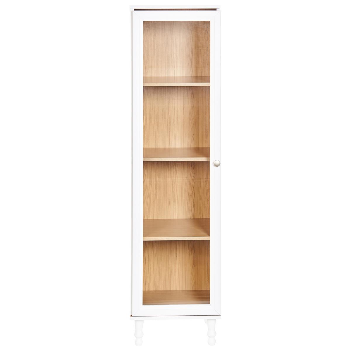 VITRINE mit Glastüren 40 cm Weiß Tingledale - Weiß, Holzwerkstoff (40/150/38cm) - Beliani