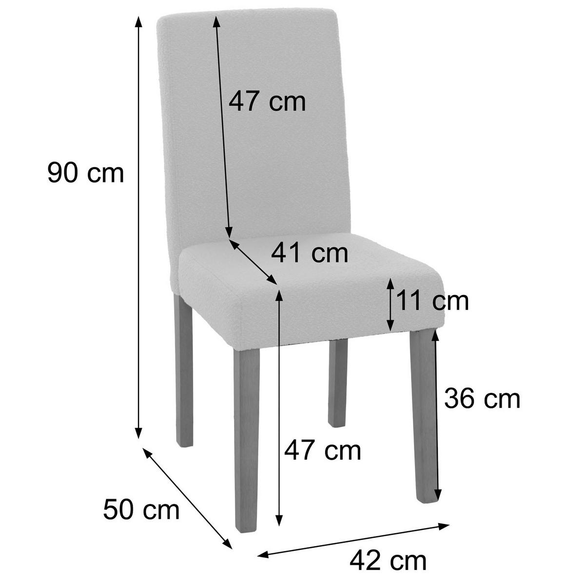 ESSZIMMERSTUHL Cremeweiß 2er-Set - Weiß, Textil (42/90/50cm) - MCW