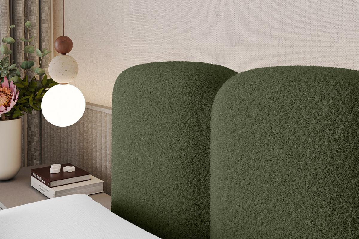 BOXSPRINGBETT mit Matratze H3/H4 - NINA-Z KING - 140x200 cm Grün - Dunkelgrün, Holzwerkstoff (140/200cm) - ALTDECOR