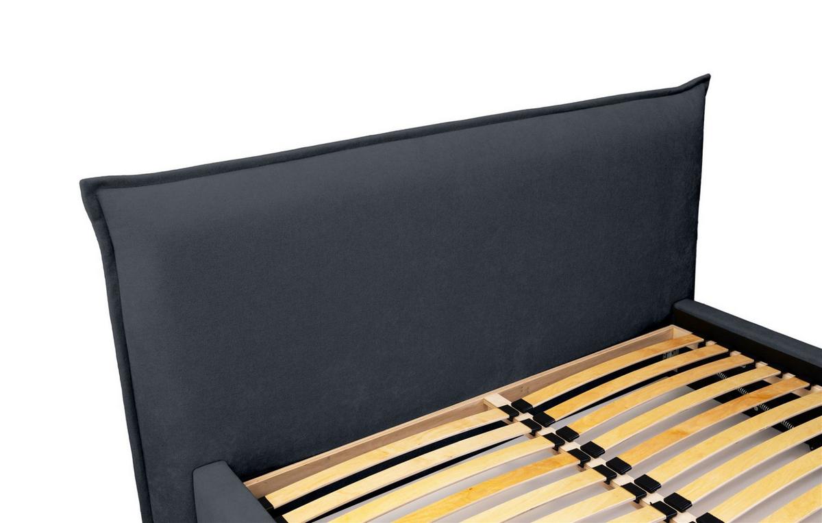 POLSTERBETT Amada Komplettset - Dunkelblau, Holzwerkstoff/Textil (140/200cm) - Fun Möbel