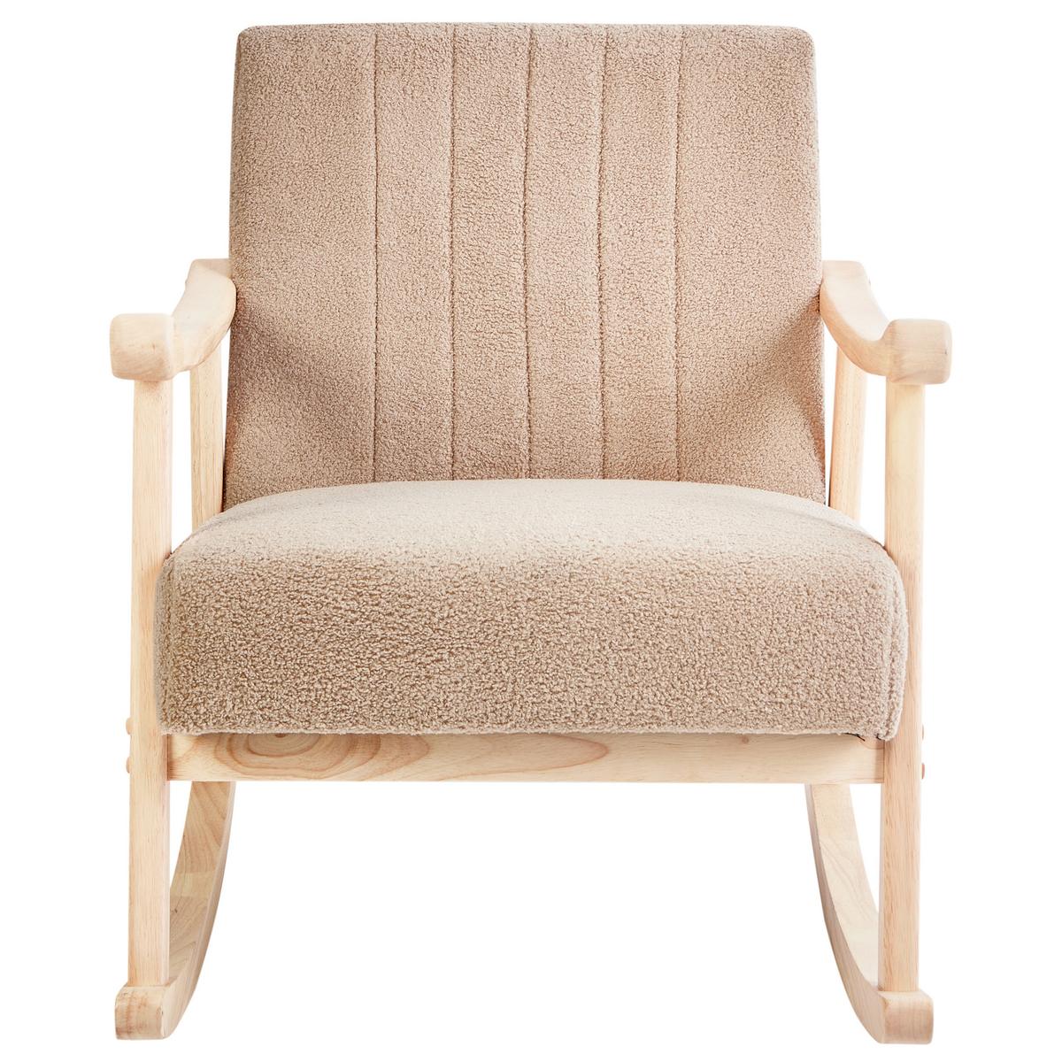 SCHAUKELSESSEL Hellbraun Leknes - Hellbraun/Beige, Textil (63/78/96cm) - Beliani