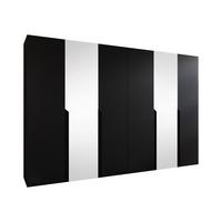DREHTÜRENSCHRANK Mila II 300 - Schwarz, Holzwerkstoff/Kunststoff (300/202/52cm) - MIRJAN24