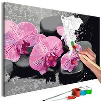 MALEN NACH ZAHLEN 50/40 cm - Pink/Grau, Textil (1.4/40cm) - KUNSTLOFT