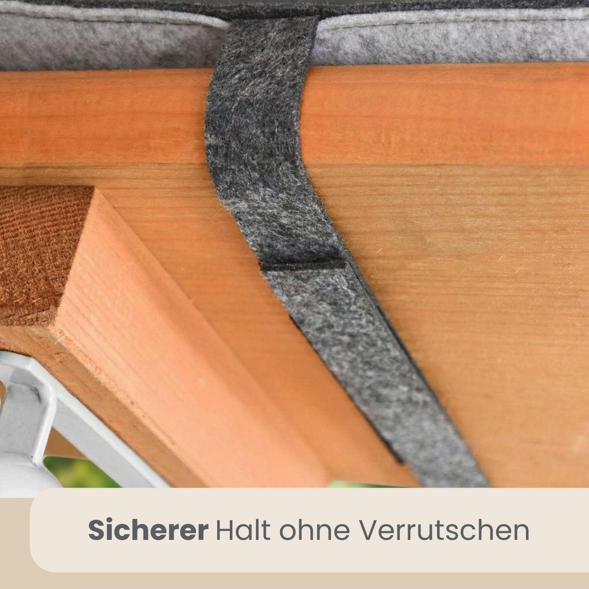 BIERBANKAUFLAGE Filz, 2er Set, Grau 180/28/1 cm - Grau, Kunststoff (28/1/180cm) - Dunedesign