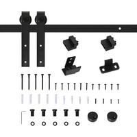 SCHIEBETÜRSYSTEM - Schwarz, Metall (0.4/18/200cm) - HOMCOM