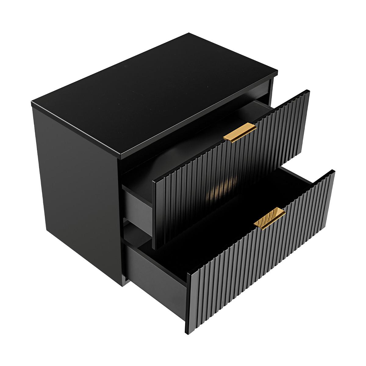 WASCHTISCHUNTERSCHRANK 80.6cm Adriel Mattschwarz - Schwarz, Holzwerkstoff (80.6/59/46cm) - Petits-meubles