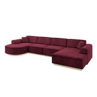 WOHNLANDSCHAFT ARRIO-U2 303x171x83 cm Bordeaux - Bordeaux, Holzwerkstoff/Textil (388/83/171cm) - ALTDECOR